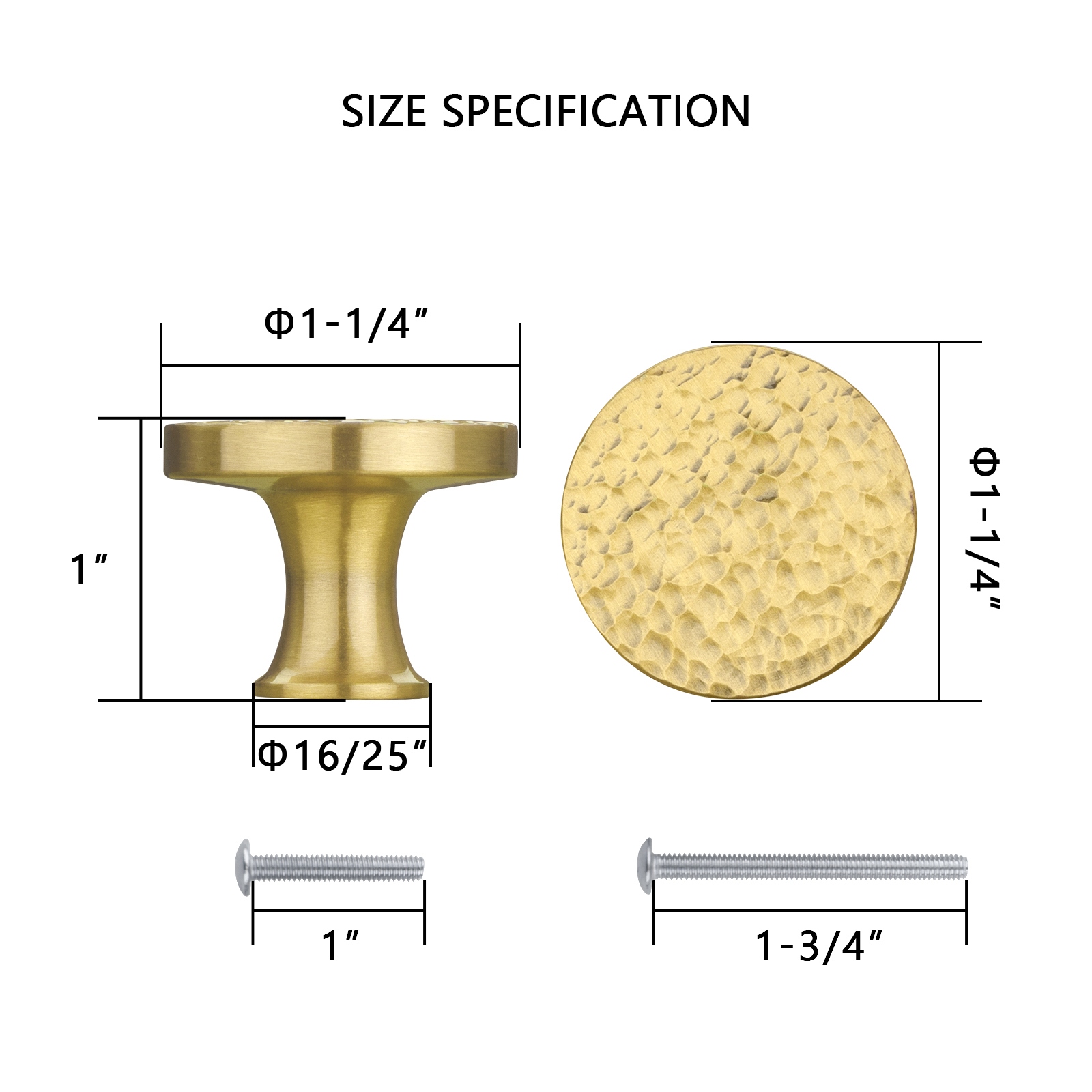 Copper Kitchen Cabinet Knobs 1-1/4 inch (32 mm) Diameter 100% Solid Brass  Drawer Knob (10-PACK) - Bed Bath & Beyond - 37417731